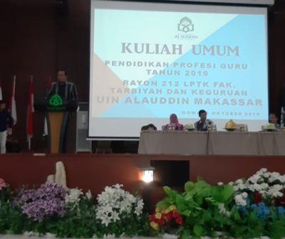 Dekan FTK UIN Alauddin Makassar Dr Marjuni jelaskan tentang PPG dihadapan peserta (Foto: Istimewa)