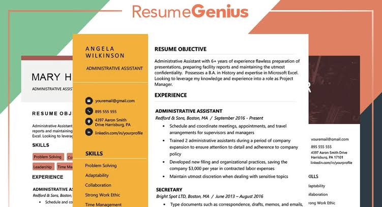 Resume Genius Situs Penyedia Desain CV