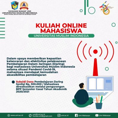 Pamflet info kuliah online gratis mahasiswa UMI