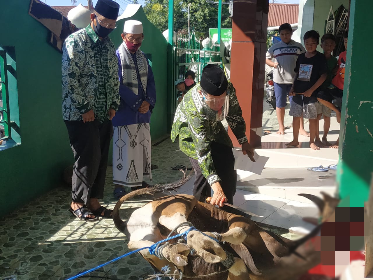 Penyembelihan hewan kurban PCNU Kota Makassar (Foto:Ist)