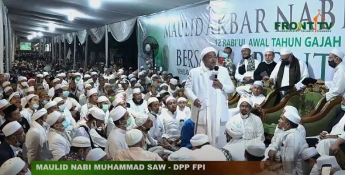 Habib Rizieq Shihab saat ceramah Maulid Nabi Muhammad SAW (Foto: Front TV)